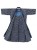 Indigo Noragi Kasuri Ikat Kimono:  Masamune