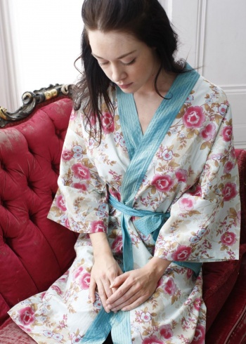 Kimono Robe : Blue Lagoon