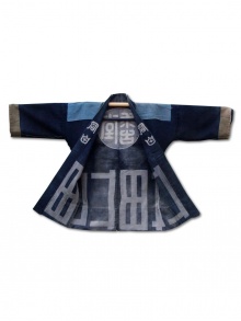 Indigo Cotton Hanten Jacket :  Hideyoshi